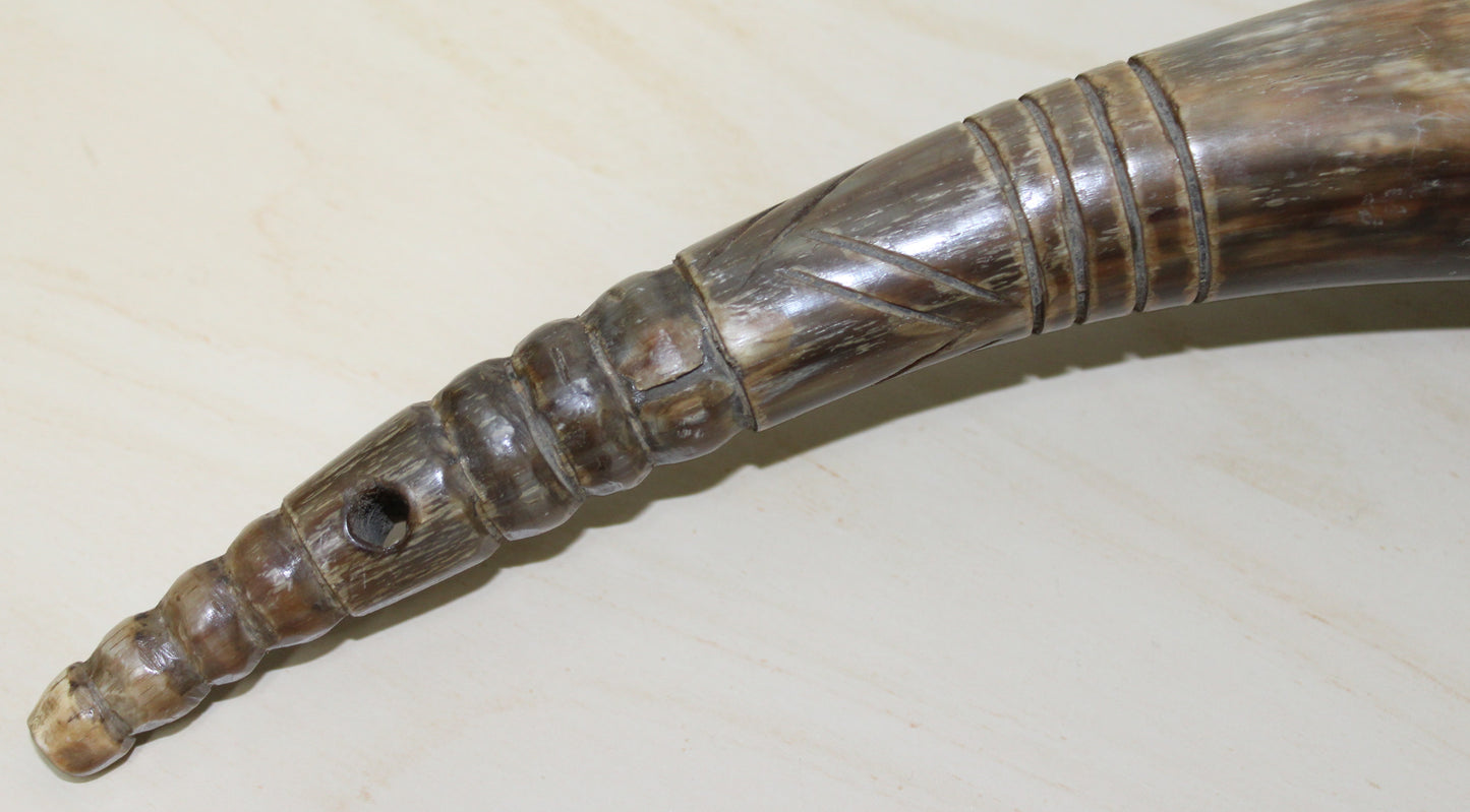 Vintage large horn powder flask