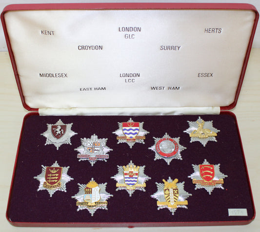 Limited edition London Fire Brigade historic badge set