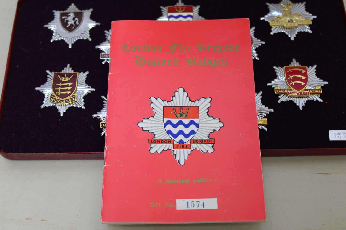 Limited edition London Fire Brigade historic badge set