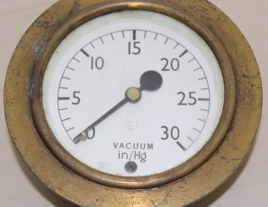 Vintage brass vacuum gauge