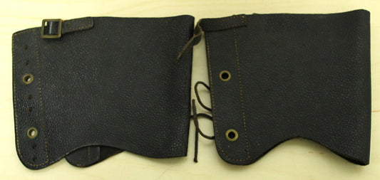 WWII leather homeguard officers black gaitors