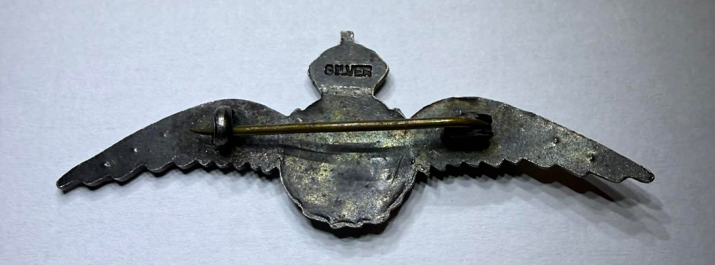 RAF sweetheart brooch - silver and marcasites