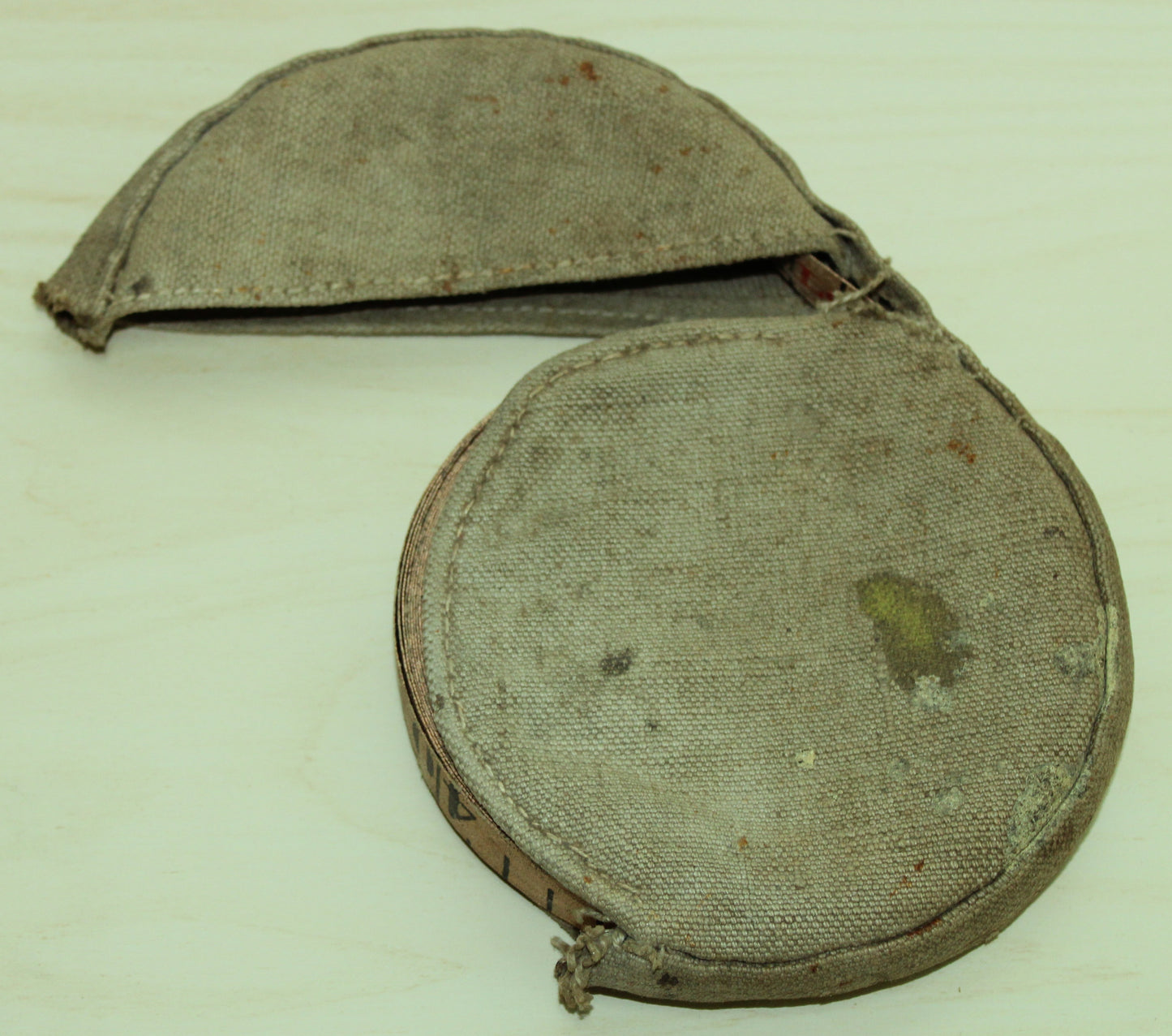 Vintage Rabone tape measure in canvas pouch