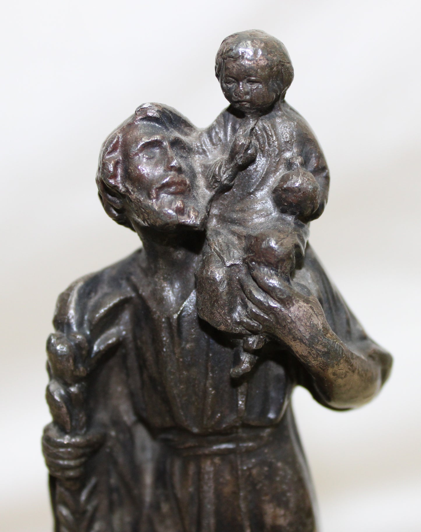 Vintage St Christopher metal car mascot