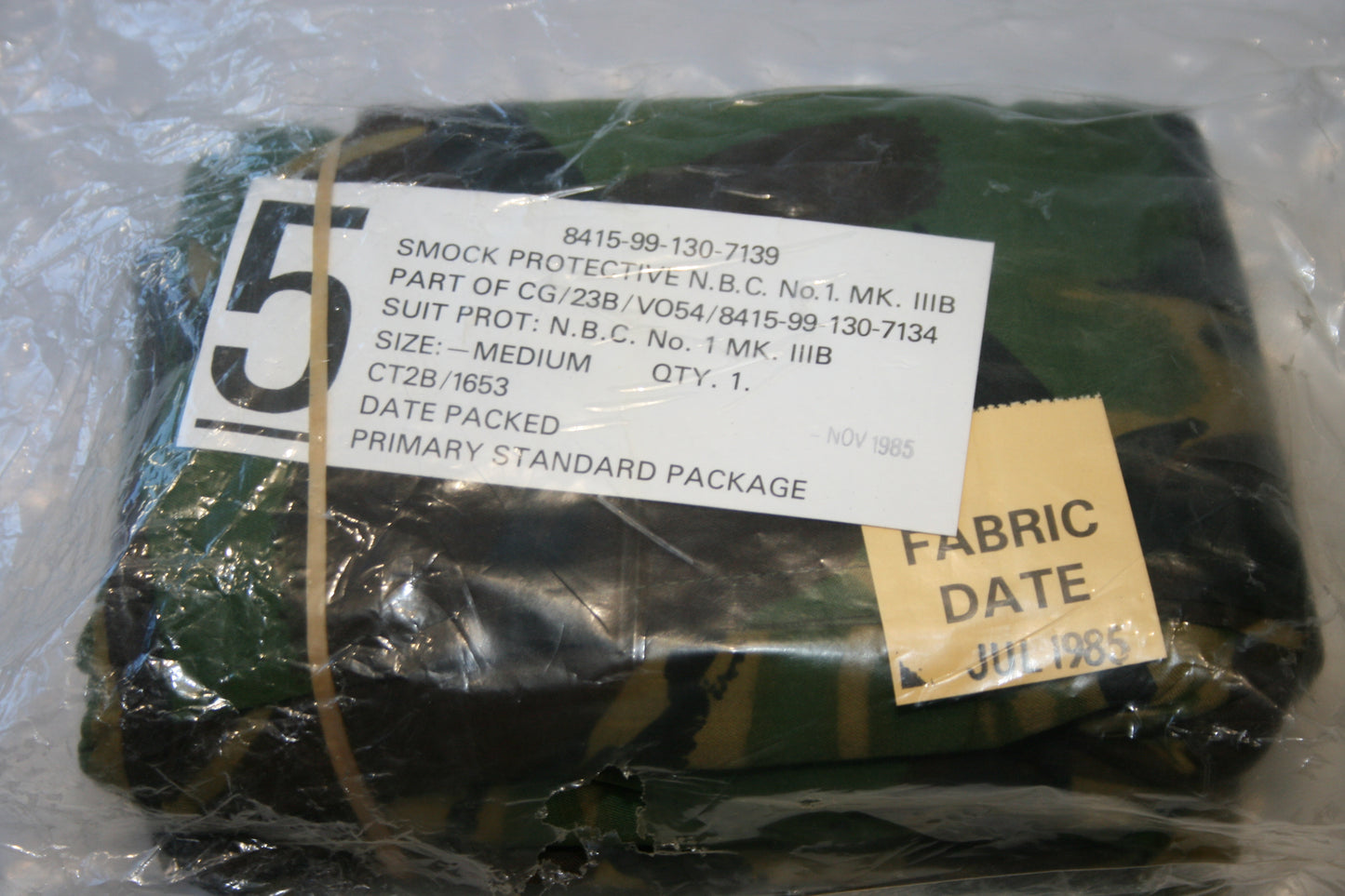 Vintage 1980s Two-Piece Military Camo NBC Protective Smock and Trousers - Size Medium