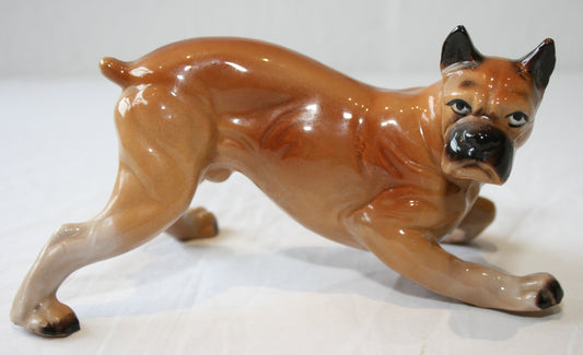 Vintage Japanese ceramic Boxer dog figure
