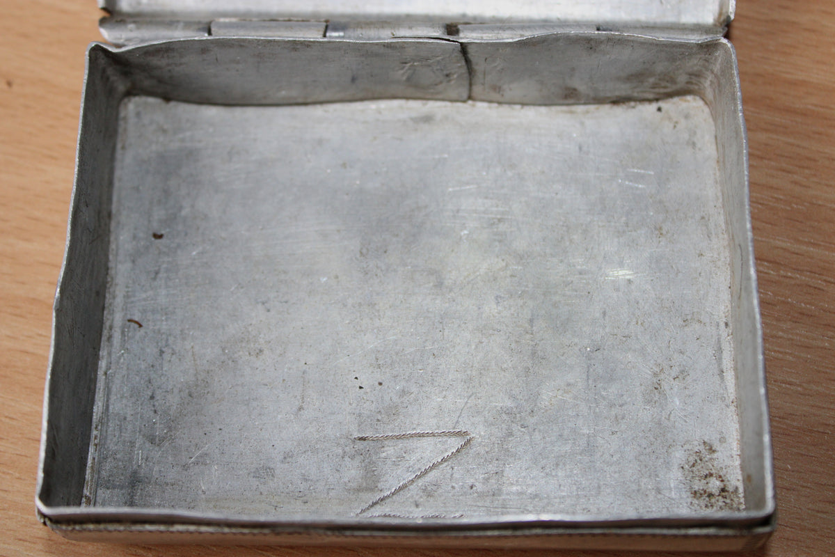 Russian POW aluminium box trench art from Stalag IVB