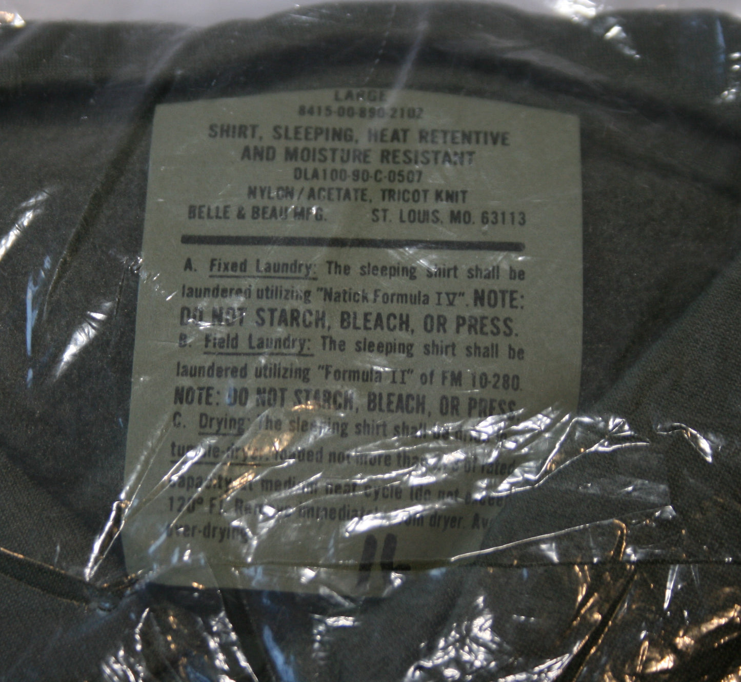 US Army sleep shirt - size Large new