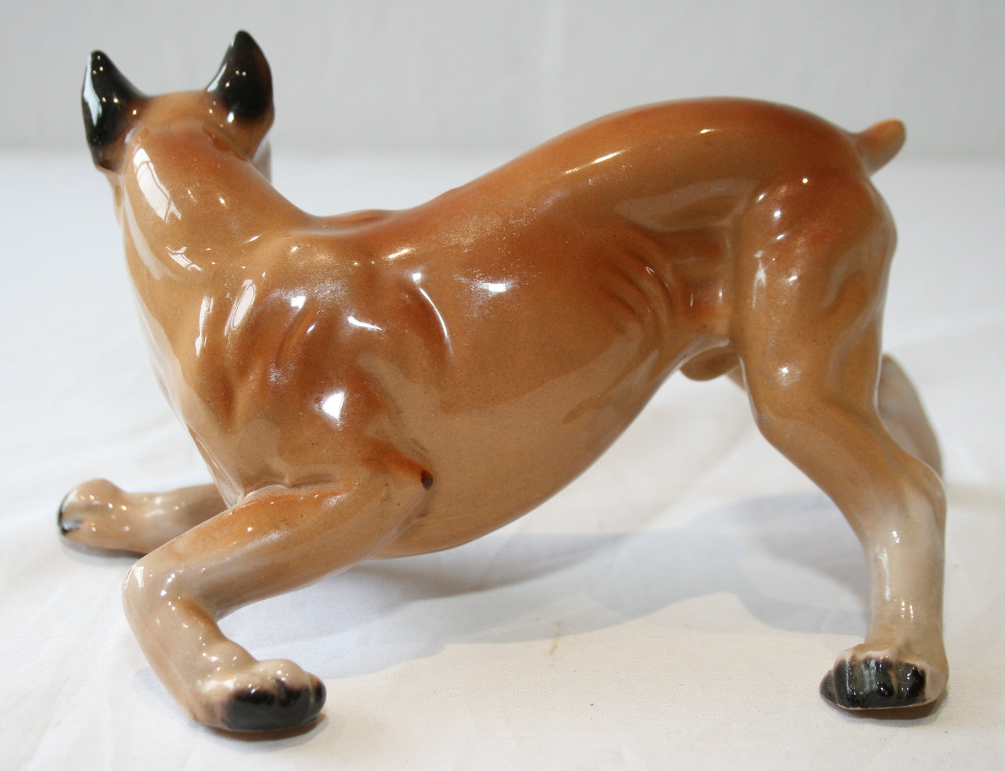 Vintage Japanese ceramic Boxer dog figure