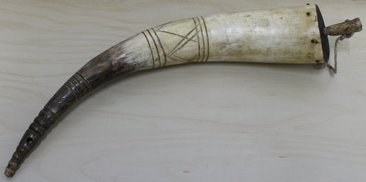 Vintage large horn powder flask