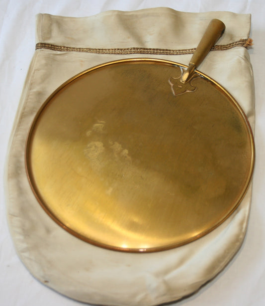 Church copper/brass plate with bag