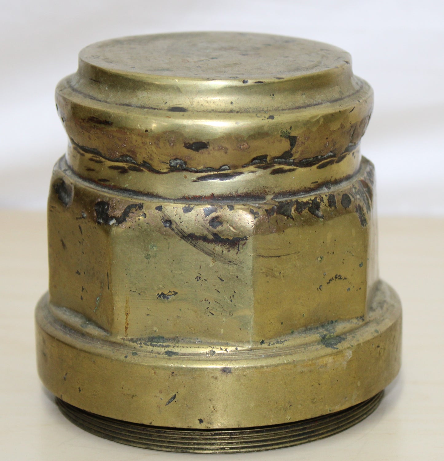 Heavy brass cartwheel hubcap
