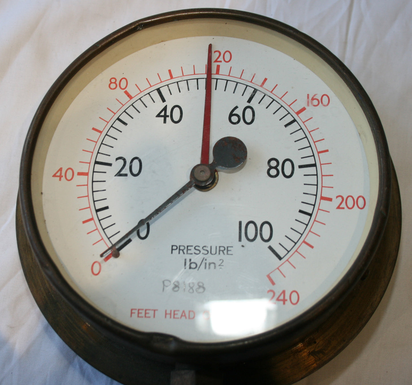 Vintage brass pressure gauge