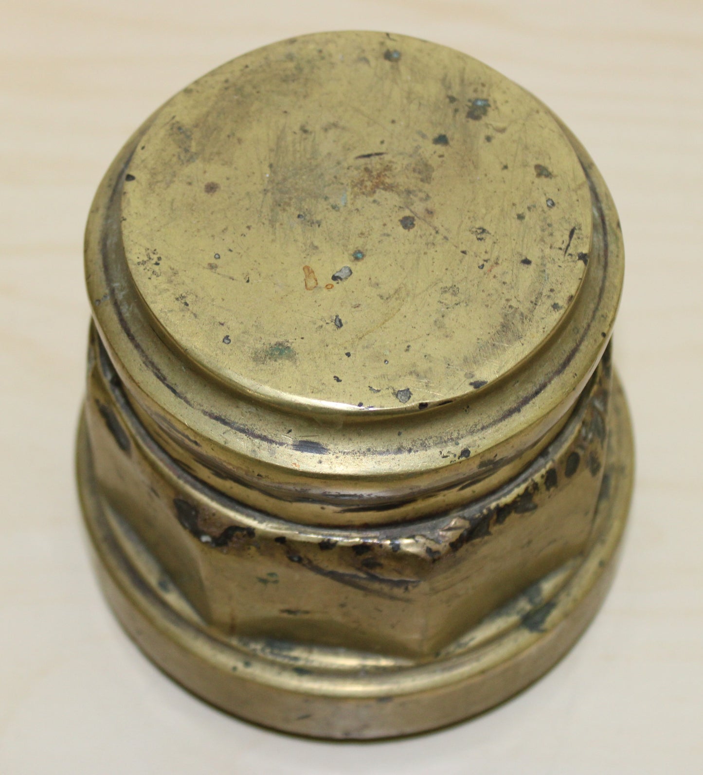 Heavy brass cartwheel hubcap