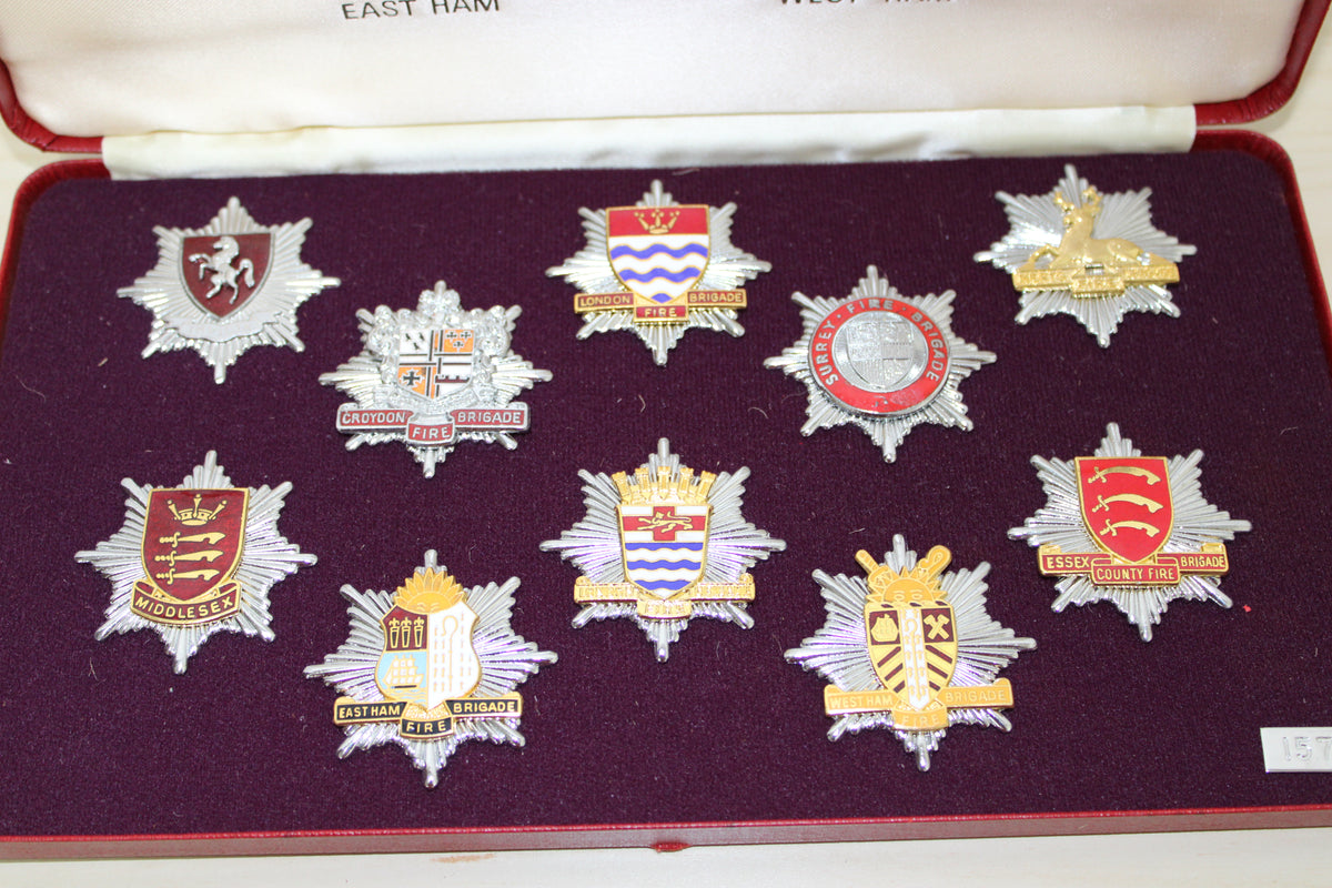 Limited edition London Fire Brigade historic badge set