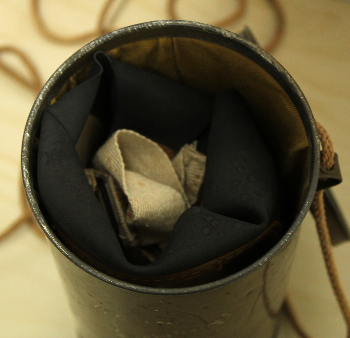 1940 dated British civilian issue respirator and original tin