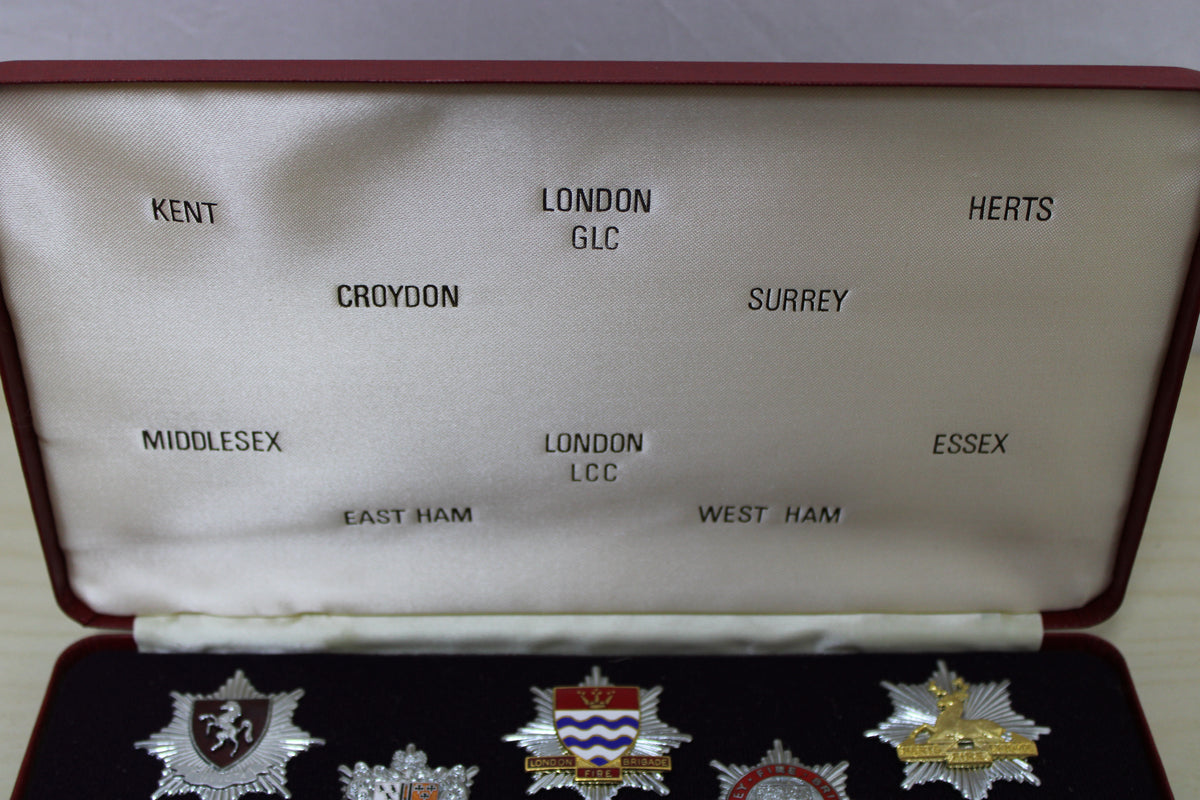Limited edition London Fire Brigade historic badge set
