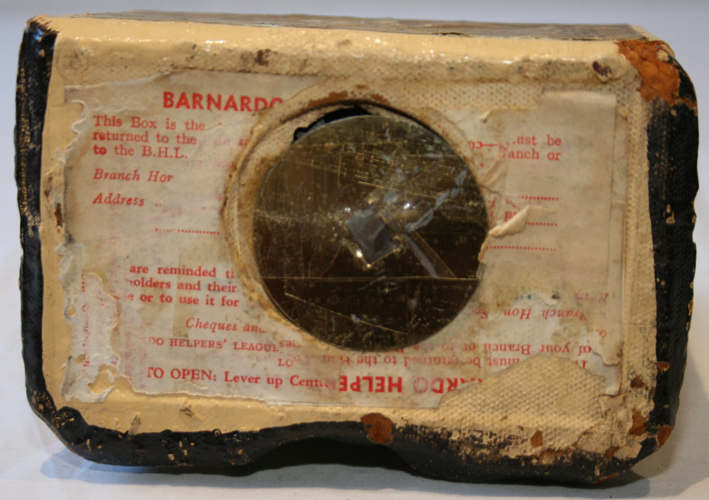 Vintage 1950s Dr Barnardos paper mache collection box