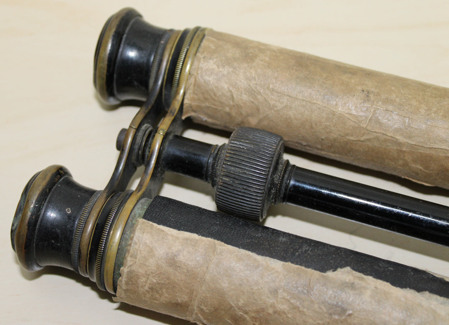 Antique Long John binoculars - possibly naval - and case