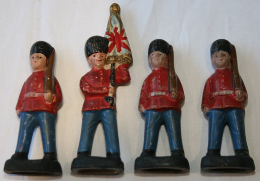 4 x 1930s Penny doll soldiers