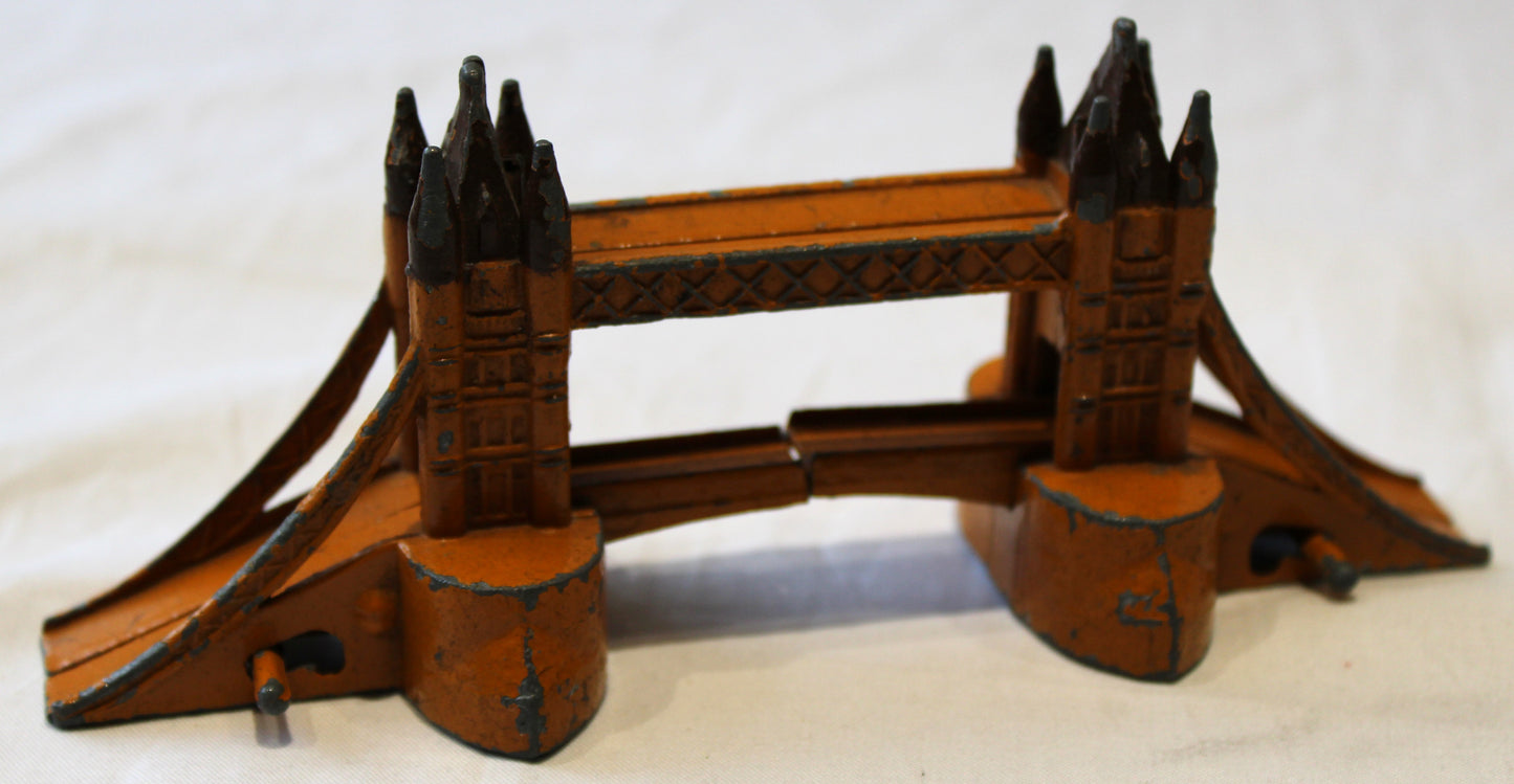 Vintage playworn diecast Tower Bridge model by Eebee Toys