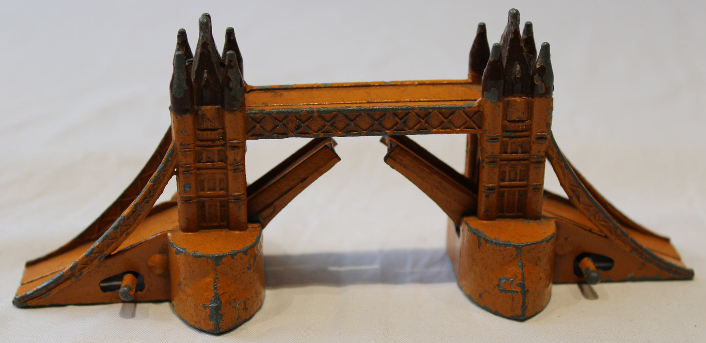 Vintage playworn diecast Tower Bridge model by Eebee Toys