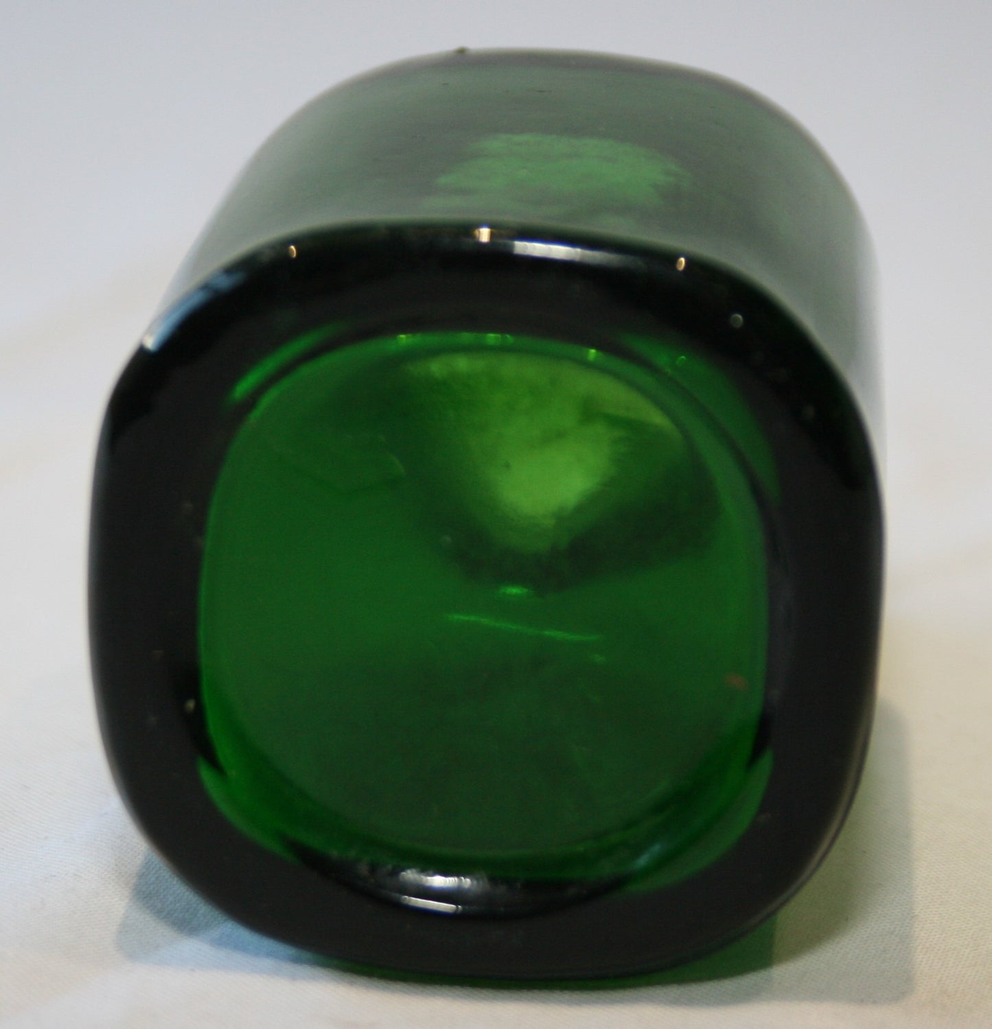 Victorian green glass smelling salts bottle