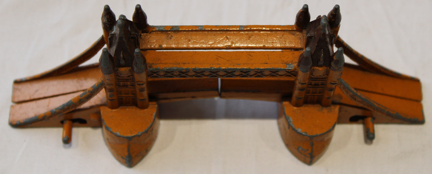 Vintage playworn diecast Tower Bridge model by Eebee Toys