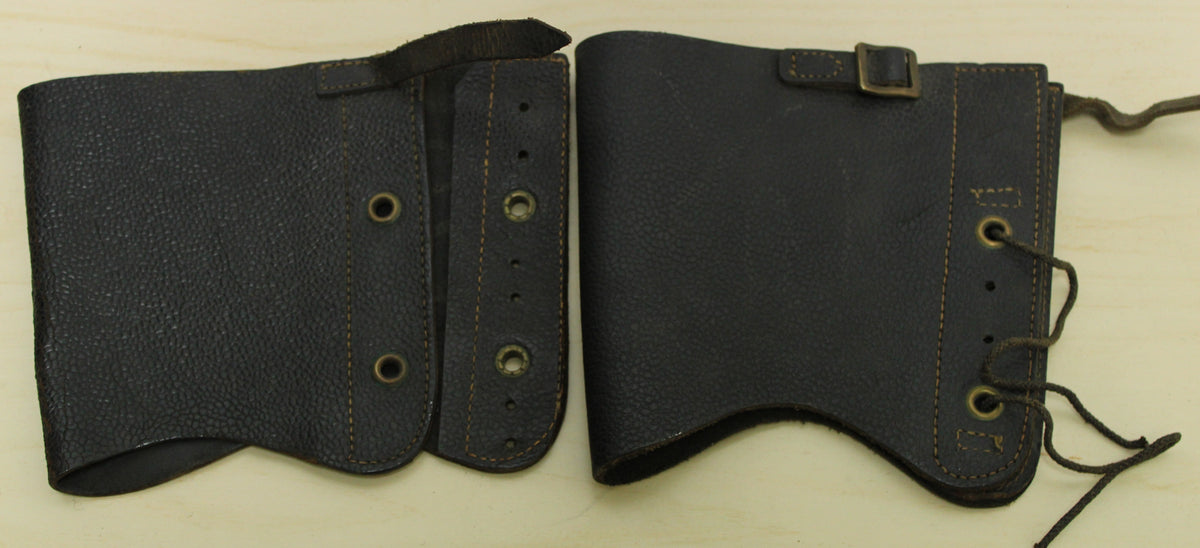 WWII leather homeguard officers black gaitors