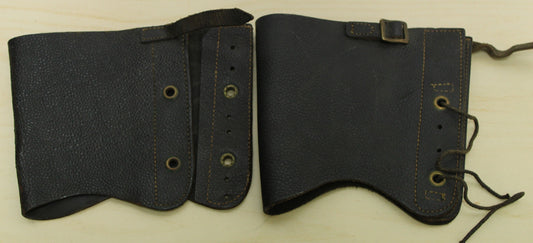 WWII leather homeguard officers black gaitors