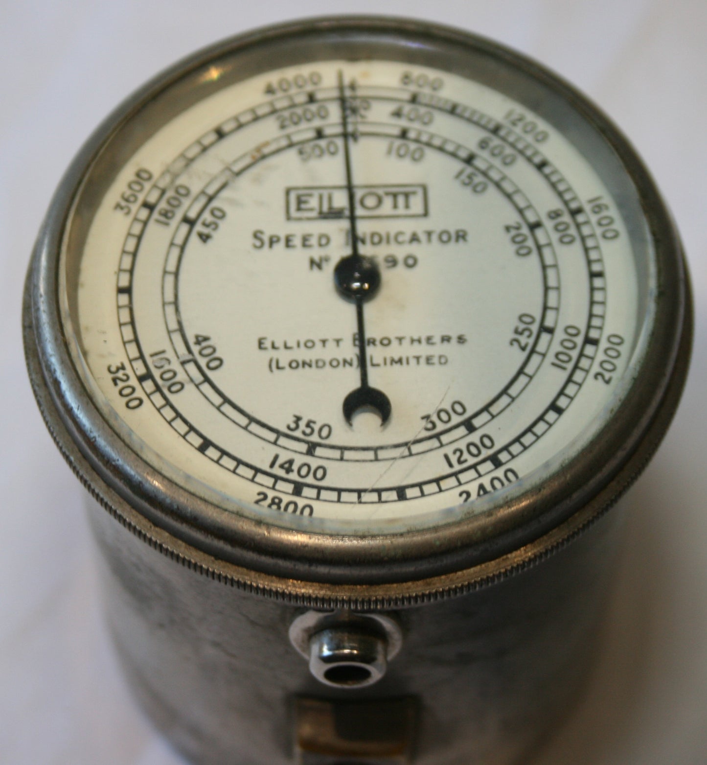 Vintage cased Elliott Brothers speed indicator