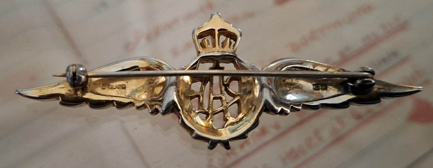 RAF sweetheart brooch - gilded and paste