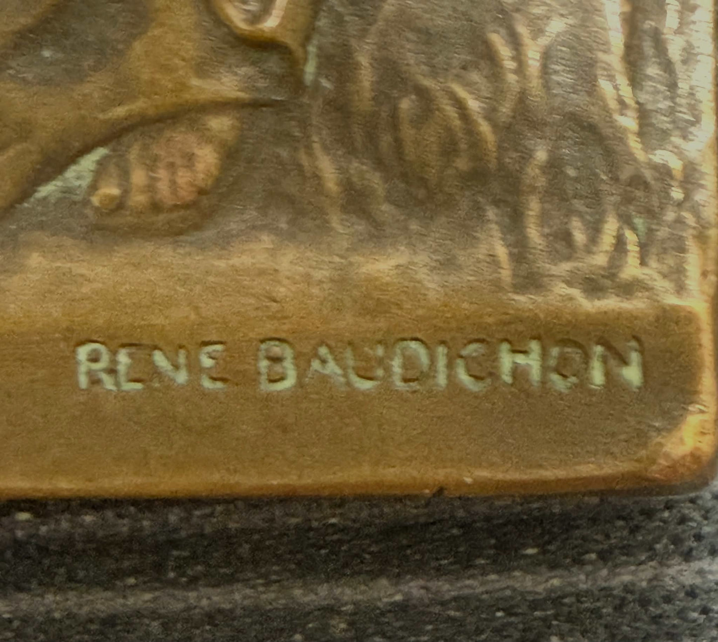 Rene Boudichon bronze plaque / medal 'Age and Youth' (Noces d'argent) circa 1904