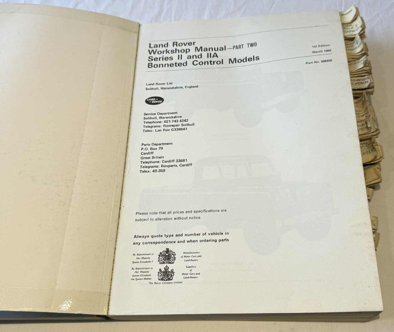 1969 Land Rover Series II & IIA Repair Operation Manual Part One and Two